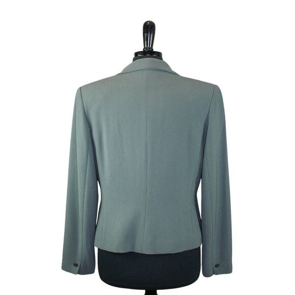 Linda Lundstrom Sage Green Gray Blazer Jacket Short Minimalist Office - Picture 2 of 5